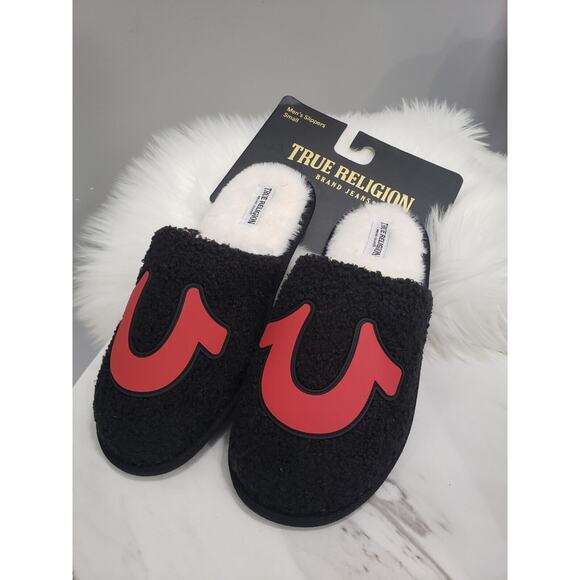NEW True Religion Men's Slippers SMALL 7/8 Slip‎ On Horseshoe House Shoe - Picture 1 of 5